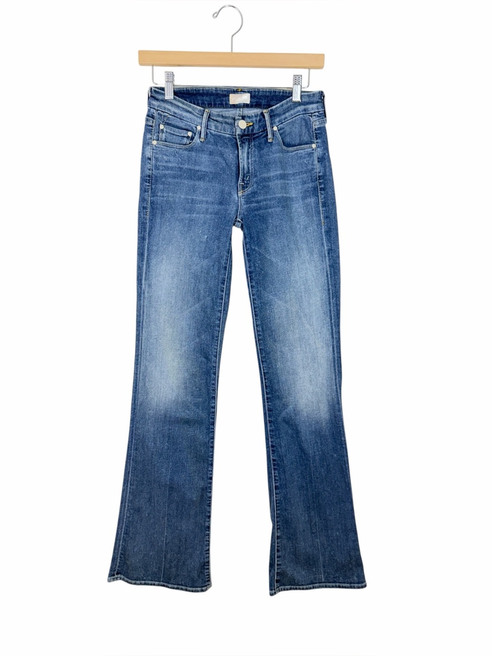 MOTHER Womens The Wilder Flare Jeans Another Time Around Wash Size 26 Luxury